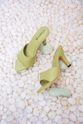 Fern Pointed Toe Mule Heels